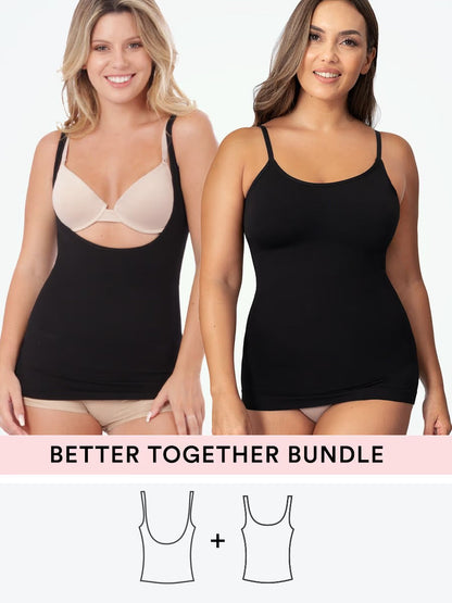 Bundle Honeyglowlove Essentials - 1 Open-Bust Shaper Cami + 1 Scoop Neck Cami
