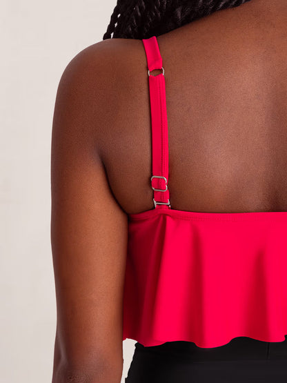 Shapermint Essentials Swim Ruffled Bikini Top